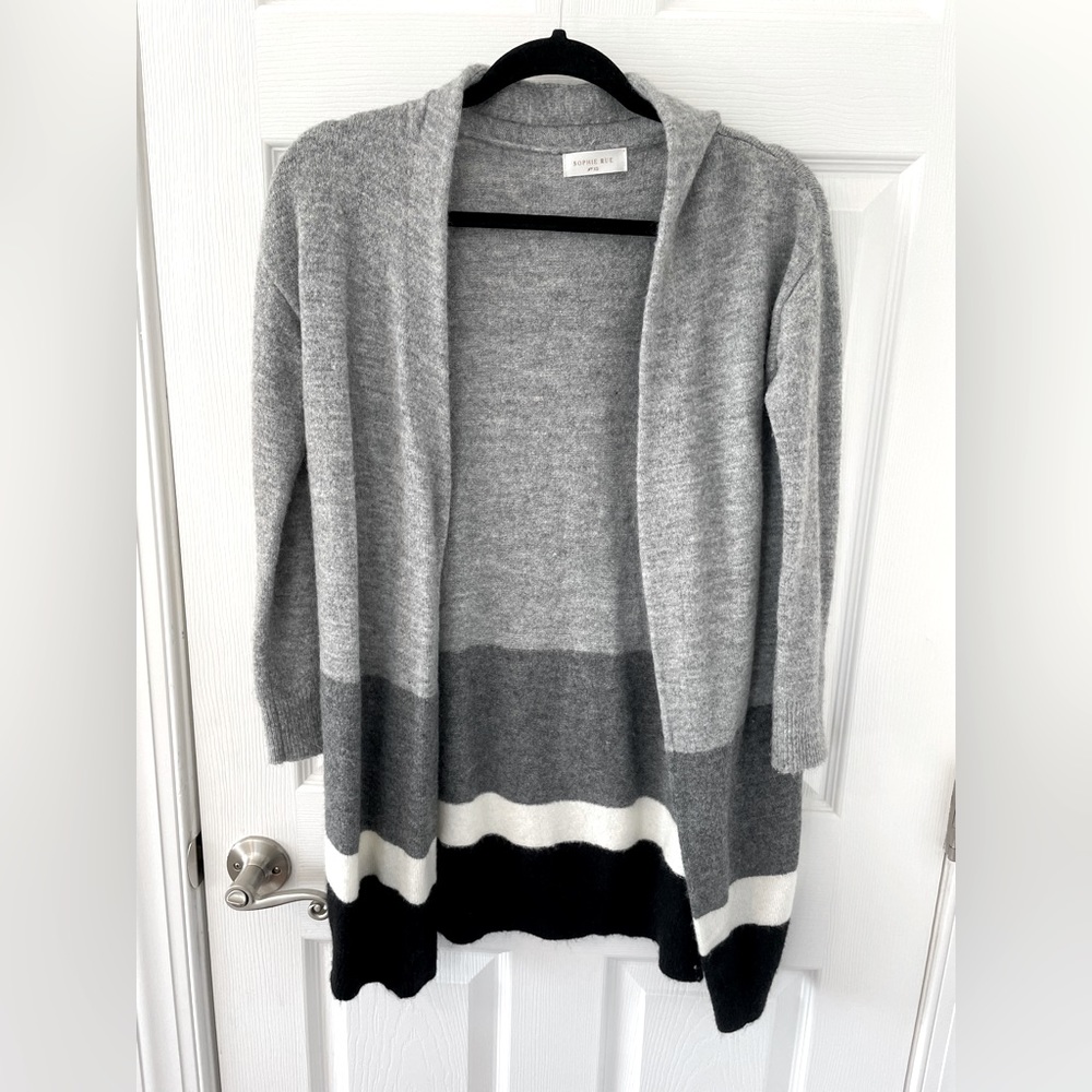 Gray black and white cardigan